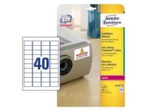Avery L6140-20 Extra-Strong Adhesive TripleBond Labels, 40 Labels Per A4 Sheet