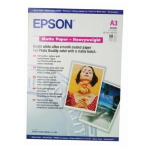 Epson C13S041261, A3, Matte Paper Heavyweight, 167 Gsm, 50 Sheets – Pack