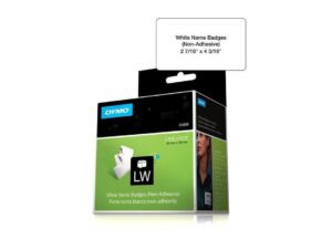 DYMO (30856) Name Badge Cards, White, 62 x 106 mm, [250 Cards/Roll]