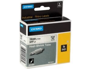 Dymo 18057 Heat Shrink Tube, 19mm, Black On White
