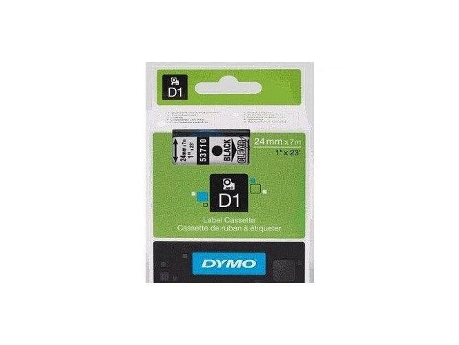Dymo 53710, D1 Tape, 24mm x 7m, Black on Transparent