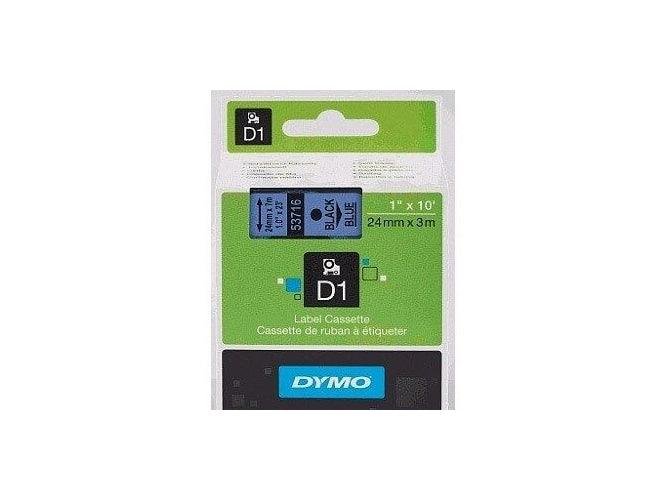 Dymo 53716, D1 Tape, 24mm x 7m, Black on Blue