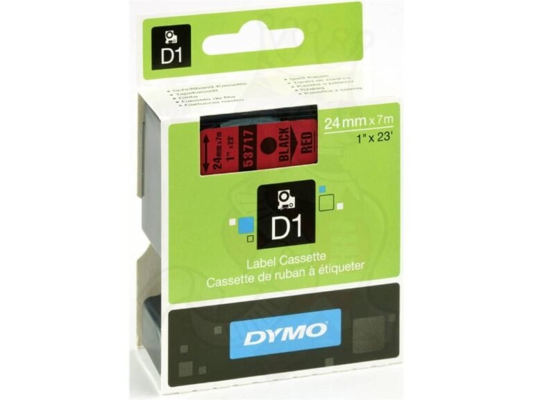 Dymo 53717, D1 Tape, 24mm x 7m, Black on Red