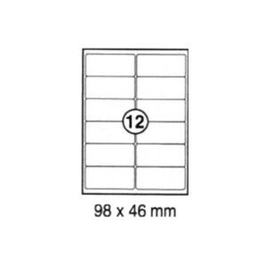 xel-lent 12 labels/sheet, rounded corners, 98 x 46 mm, 100sheets/pack