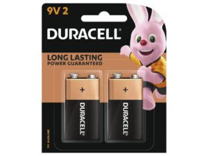 Duracell 9V Alkaline Battery Pack of 2