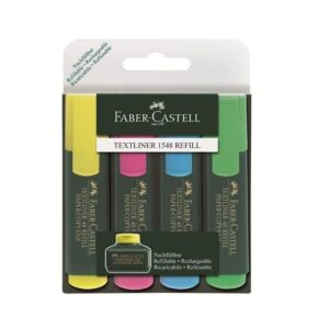 Faber Castell Highlighter, Assorted, 4/pack