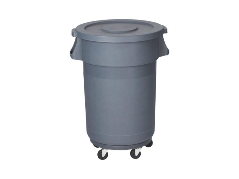 Chemex Circular Garbage Bin Plastic With Dolly Wheel 80 liters