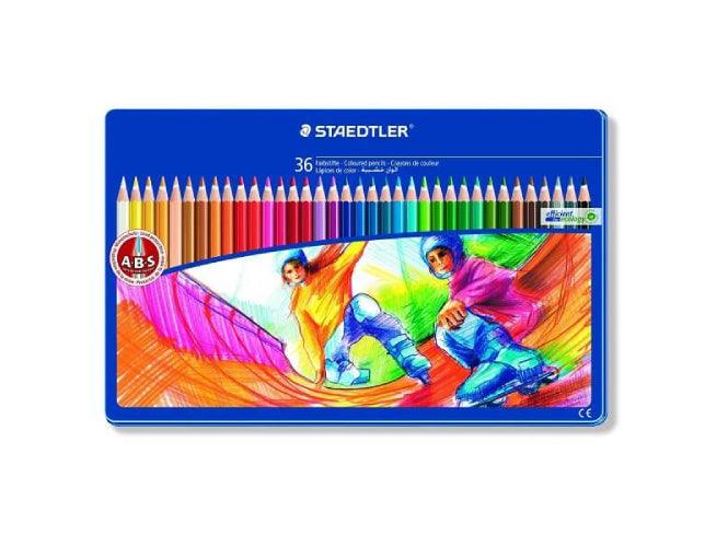 Staedtler 145 Coloured Pencils in Motif Tin, Assorted (Set of 36)