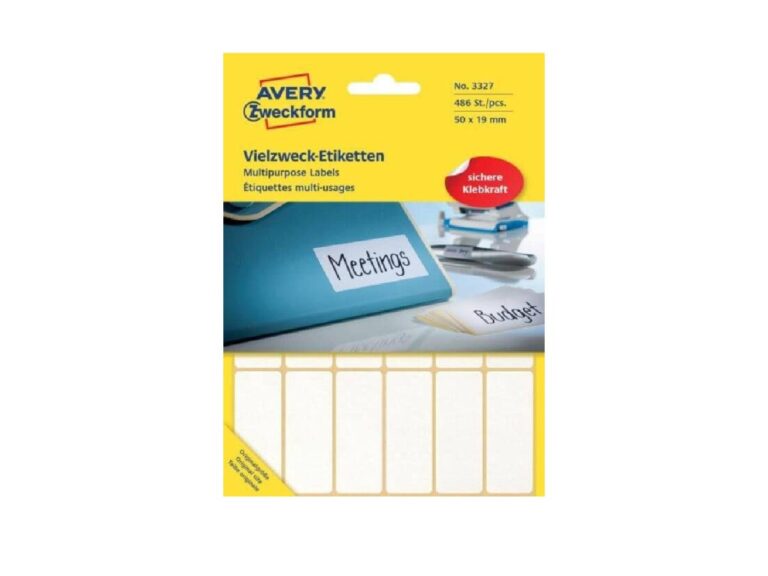 Avery 3327 Multipurpose Labels 50 x 19 mm White 486 Labels-Pack