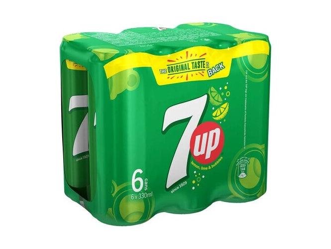 Pepsi 7Up Original Carbonated Soft Drink 330ml Pack of 6