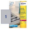 Avery L6013-20 Extra-Strong Adhesive Silver Heavy Duty Labels, 1 Label/Sheet, 20labels/pack - Thumbnail Image 1