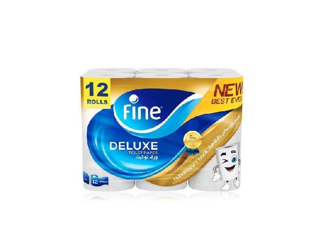 Fine Deluxe Toilet Paper, Pack of 12 Rolls, 3 Plies