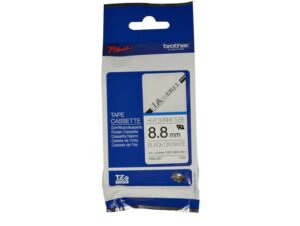 Brother P-touch 8.8mm HSe-221 Heat Shrink Tube, 1.5m, Black on White
