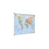 Bi-Office Magnetic World Map with Aluminium Frame, 90x120cm - Thumbnail Image 1