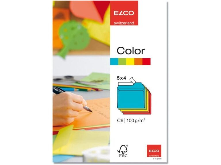 Elco C6 Envelope with Adhesive Closure, 100gsm, 20pcs/pack – Assorted Colour