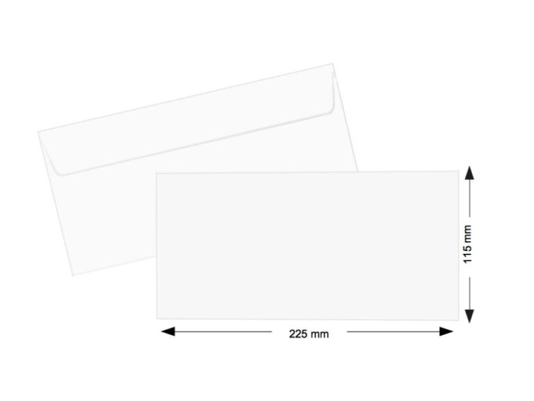 Hispapel White Envelope 115 x 225mm, 90gsm 500pcs-box