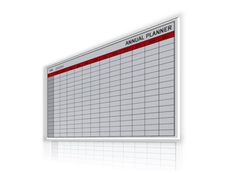 Bi-Office Magnetic Glass Annual Planner 780 X 480mm GL163701