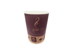 Falcon Rippled Paper Cup, 8oz. 25pcs/pack