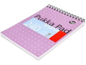 Pukka Shortie Metallic Pad, 80gsm, Ruled, Wirebound, 235mm X 178mm, 240 pages