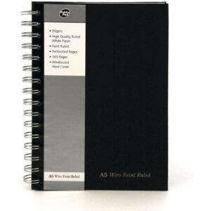 Pukka Pad A5 Wirebound Manuscript Book Black (SBWRULA5)