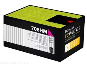 Lexmark 708HM (70C8HM0) Magenta Toner Cartridge, High Yield