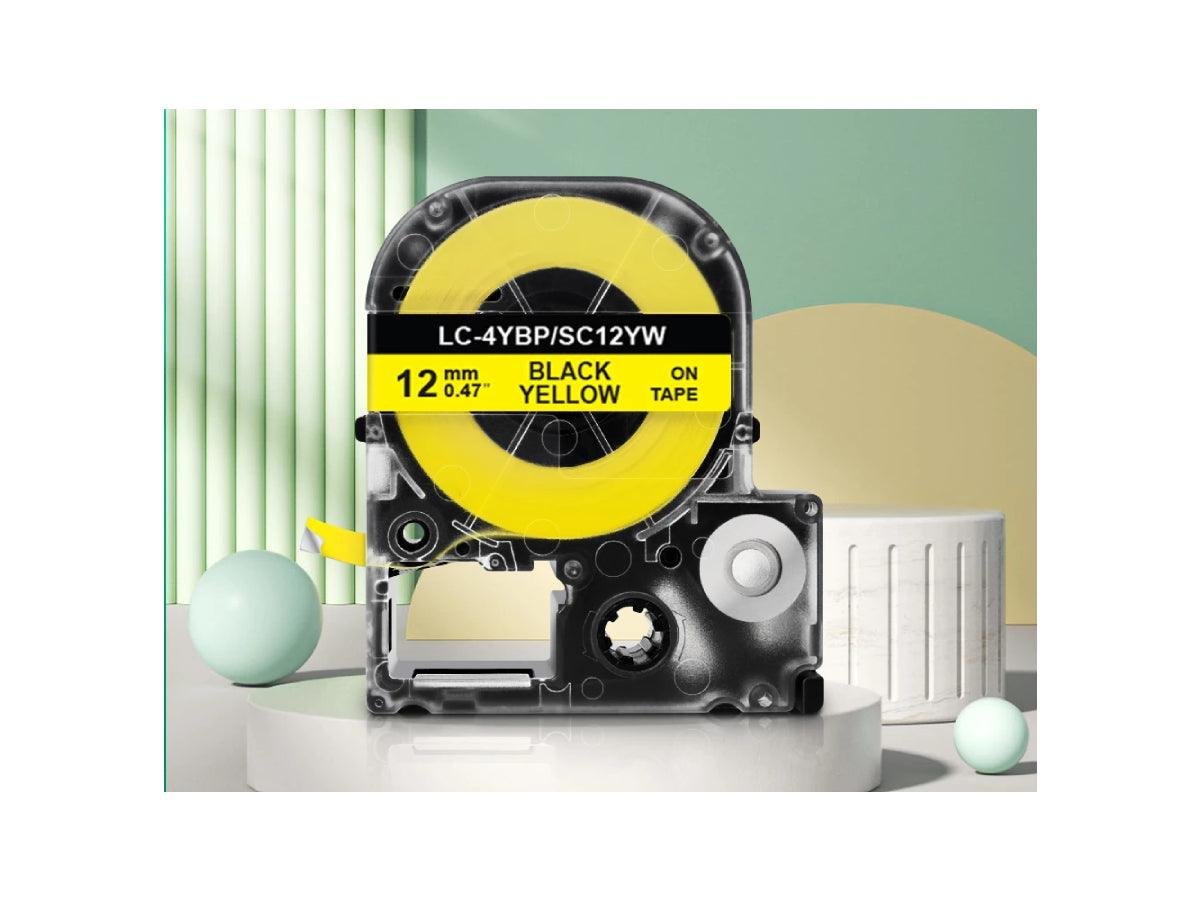 Epson LC-4YBP Label Tape, Color Black on Yellow, Size 12mm - Image 1