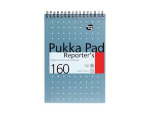 Pukka Metalic Reporter’s Pad, 80gsm, Ruled, Wirebound, 205mm X 140mm, 160 pages