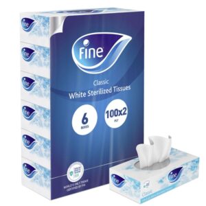 Fine Classic Facial Tissues, 100’s 2 Ply, Pack of 6