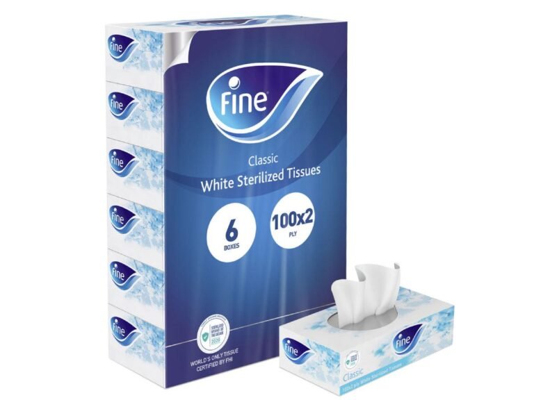 Fine Classic Facial Tissues, 100’s 2 Ply, Pack of 6