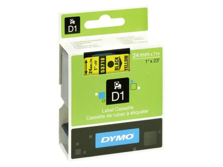 Dymo 53718, D1 Tape, 24mm x 7m, Black on Yellow