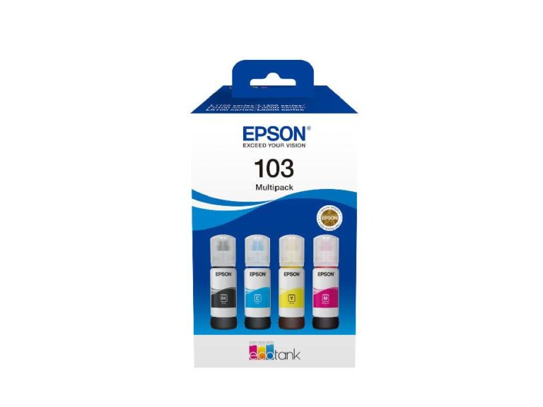 Epson 103 EcoTank 4-Colour Ink Bottle Multipack, 260 ml | C13T00S64A