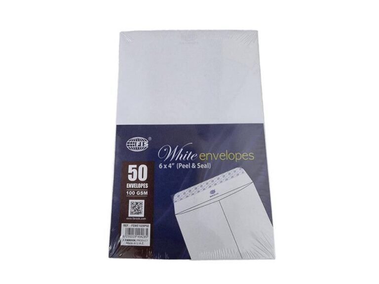 FIS White Envelope 6″ X 4″, 100gsm Peel & Seal (Pack of 50) FSWE1029P50