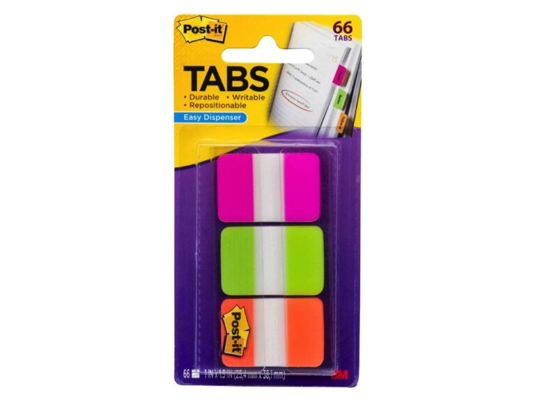 3M Post-it Durable Index Tabs Pink/Green/Orange, 686-PGO, 22tabs/col