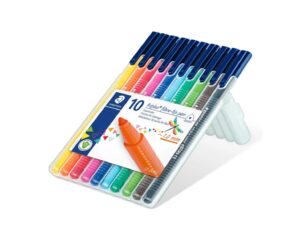 Staedtler 323 Triplus Triangular Fibre-Tip Pen, Assorted (Pack of 10)