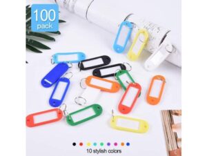 Farook Plastic Key Rings, Assorted Colors, 100pcs/pack