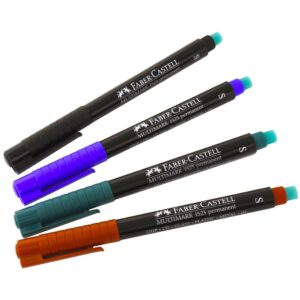 Faber Castell Multimark 1523 S CD Marker (0.4mm) Pkt/4 Assorted