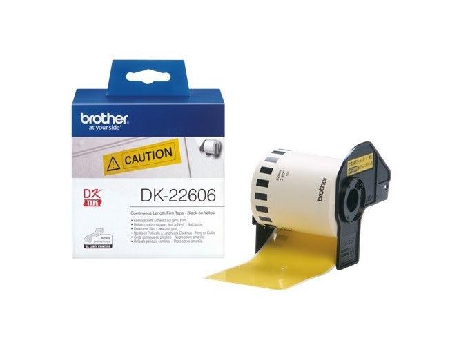 Brother DK-22606 Continuous Film Tape, Yellow, 62mm x 15.24m