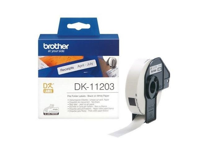 Brother DK-11203 File Folder Label Roll – 17 x 87mm
