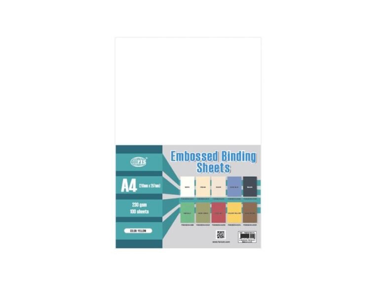 FIS A4 Embossed Leather Board Binding Cover 100/Pack White