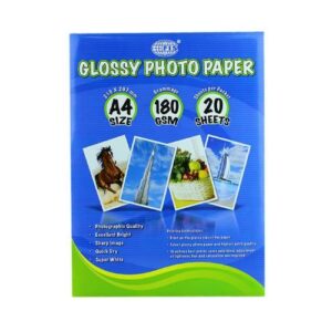 FIS A4 Glossy Photo Paper, 180 GSM, 20Sheets-pack (FSPAGP18020)