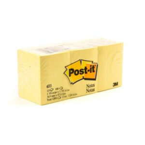 3M Post-It Notes Canary Yellow 653 1.5inx2in 12pads/pack