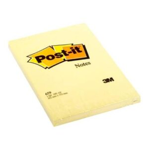 3M Post-It Notes Canary Yellow 659 4inX6in