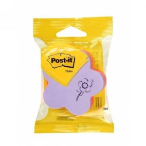 3M Post-It 2007F Flower, 3 Neon Colors, 70mmx70mm, 225 Sheets-Pad
