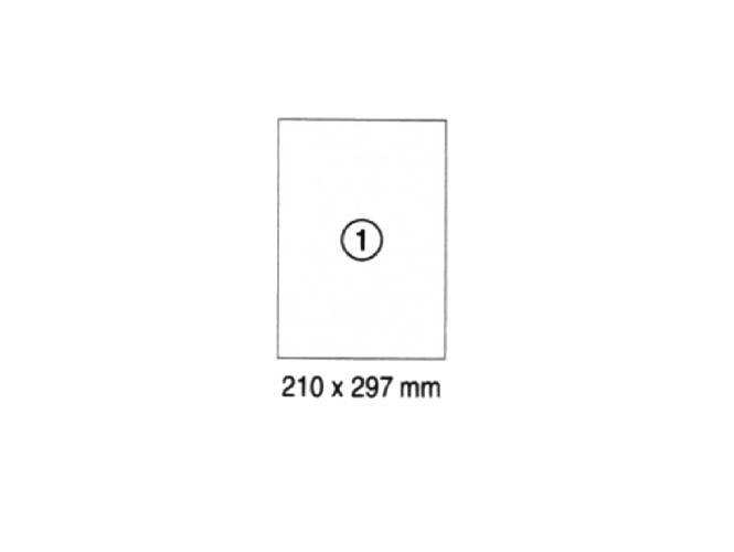 xel-lent 1 label-sheet, straight corners, A4, 210 x 297 mm, 100 sheets/pack
