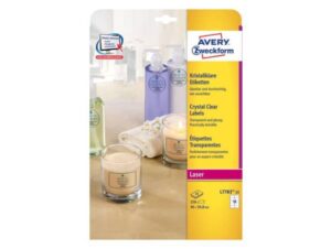Avery Crystal Clear Labels, 96 x 50.8 mm, [Pack of 25] 250 Lables