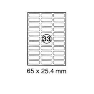 xel-lent 33 labels-sheet, rounded corners, 65 x 25.4 mm, 100 sheets-pack
