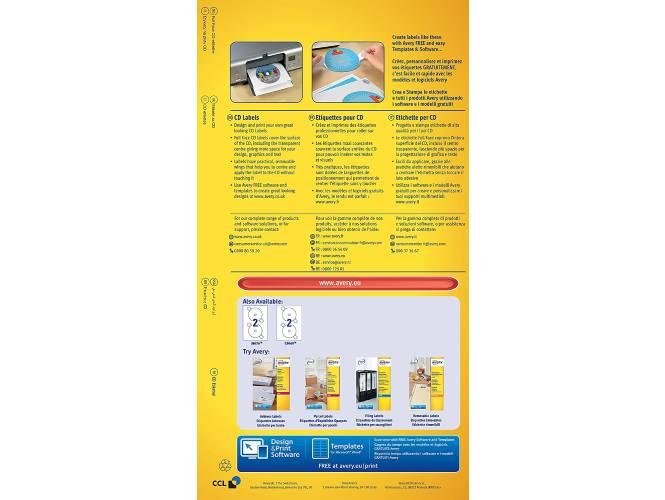 Avery C9660-25 High Gloss CD Labels, Ø 117 mm for Inkjet Printers PK-50 - Image 2