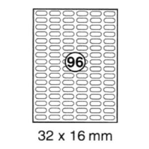 xel-lent 96 labels-sheet, rounded corners, 32 x 16 mm, 100sheets-pack