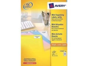 Avery L7656-100 Mini Labels 46 x 11.1mm Laser, Clear Permanent