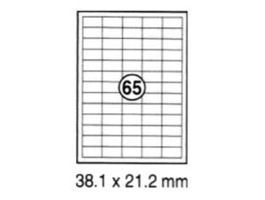 xel-lent 65 labels-sheet, straight corners, 38.1 x 21.2 mm, 100sheets-pack